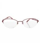 クリスチャンディオール Christian Dior CD-7616J 眼鏡 アイウェア ハーフリム スクエア型 51□18 135 チタン ビジュー装飾 ロゴ 赤 レッド /KB ■GY11