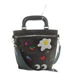アニヤハインドマーチ ANYA HINDMARCH ショルダーバッグ ハンド 2WAY スエード グリッターステッカー チャコールグレー ■GY11 /MQ