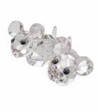 スワロフスキー SWAROVSKI joe&harry インテリア 置物 クリスタル ねずみ 2匹 ロゴ クリア 透明 /FF ■GY18