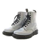 ドクターマーチン DR.MARTENS AW006 ワークブーツ ショート フラット 8ホール レースアップ メタリック レザー UK4 シルバー色 /YO35 ■GY11
