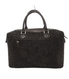 印傳屋 INDEN‐YA INDENYA ハンドバッグ レザー 本革 花がら 黒 ブラック /JS ■GY18