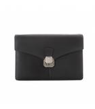 ダンヒル dunhill セカンドバッグ 黒 ブラック 無地 フラップ付き ロック金具付き /RI ■OS ■GY18