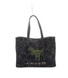 コーチ COACH トート・カモ プリント アンド レキシー トートバッグ 黒 ブラック カモフラージュ柄 恐竜プリント ロゴプリント /RI ■OS