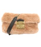 フルラ FURLA メトロポリス 2WAY ショルダーバッグ ポシェット クラッチ 肩掛け 斜め掛け フェイクファー ピンク /SD ■GY18