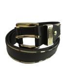 バーバリー BURBERRY ベルト バックル PVC レザー ノバチェック ロゴ ダークブラウン /XZ ■GY11