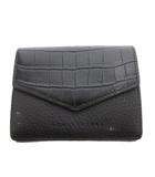 ボナベンチュラ BONAVENTURA スモールウォレット 三つ折り 財布 小銭入れあり エンボス クロコダイル型押し レザー 黒 ブラック /FF ■GY11