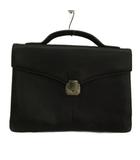 ダンヒル dunhill ビジネスバッグ ブリーフケース レザー ロゴ シルバー金具 鍵付き 黒 ブラック /XZ ■GY18