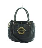 トリーバーチ TORY BURCH Amanda Classic Hobo トートバッグ ショルダー 2WAY アマンダロゴ ペブルドレザー 黒 ブラック ■GY18 /MQ