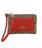コーチ COACH ポーチ カードケース PVC シグネチャー ロゴ金具 ブラウン /MX