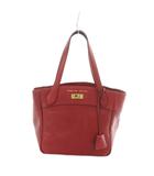 ADMJ アクセソワ Accessoires De Mademoiselle ハンドバッグ トート シュリンクレザー ロゴ 赤 レッド ■GY18 /MQ