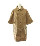 バーバリー ロンドン BURBERRY LONDON シャツワンピース ひざ丈 半袖 46 ベージュ /ES ■GY18