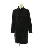 バーバリー ロンドン BURBERRY LONDON シャツワンピース ひざ丈 ジャケット 長袖 ノバチェック 46 ブラック /ES ■GY18