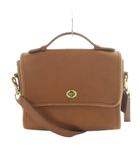 コーチ COACH 9870 オールドコーチ ショルダーバッグ ハンド 2way 斜めがけ ロゴ ゴールド金具 レザー 茶 ブラウン ■GY18 /MQ