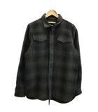 オフホワイト OFF WHITE フランネルシャツ ネルシャツ ウール 長袖 タータンチェック ロゴ バックプリント XS 黒 ブラック /XZ ■GY18