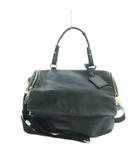 エンポリオアルマーニ EMPORIO ARMANI ショルダーバッグ ハンド 2WAY ペブルドレザー メタルロゴ 黒 ブラック ■GY18 /MQ