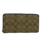 コーチ COACH 長財布 PVC レザー ラウンドファスナー シグネチャー ロゴ ゴールド金具 ベージュ C4452 /XZ ■GY18