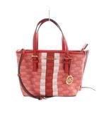 マイケルコース MICHAEL KORS ショルダーバッグ ハンド 2WAY ロゴ トート PVC レザー 赤 レッド ■GY11 /MQ