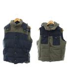 トミーヒルフィガー TOMMY HILFIGER ダウンベスト リバーシブル ウール ヘリンボーン柄 アウター L グレー 紺 /HS ■GY18