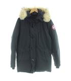 JASPER ジャスパー パーカ ダウンジャケット コヨーテファー 毛皮 ワッペンロゴ M 紺 ネイビー 3438JM /MW ■GY40