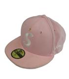 シュプリーム SUPREME × ニューエラ New Era 帽子 キャップ 十字架 クロス Sロゴ 刺繍 ゴールド金具 7 1/8 56.8cm ピンク /XZ ■GY18