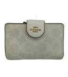 コーチ COACH 財布 二つ折り PVC レザー シグネチャー ロゴ ゴールド金具 白 ホワイト C0082 /XZ ■GY18