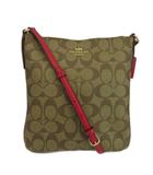 コーチ COACH ショルダーバッグ サコッシュ PVC レザー シグネチャー ロゴ ゴールド金具 ベージュ ピンク F58309 /XZ ■GY18