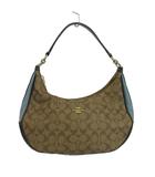 コーチ COACH ハンドバッグ ショルダーバッグ 2WAY PVC レザー シグネチャー ロゴ ゴールド金具 水色 ライトブルー ベージュ F25897 /XZ ■GY18