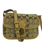 コーチ COACH ショルダーバッグ キャンバス レザー シグネチャー ターンロック ベージュ F10566 /XZ ■GY18