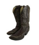 ジャスティン JUSTIN WESTERN COLLECTION by FUNNY 2222 ウエスタンブーツ リザード レザー ポインテッドトゥ ミドル丈 6.5 24.5cm 茶色 ブラウン /XZ ■GY11