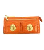 マークジェイコブス MARC JACOBS 長財布 ウォレット 小銭入れあり ゴールドカラー金具 レザー オレンジ /FF ■GY18