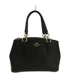 コーチ COACH ミニ クリスティー キャリーオール ハンドバッグ ショルダー 2WAY クロスグレインレザー ロゴ ゴールド金具 黒 ブラック F57523 /XZ ■GY18
