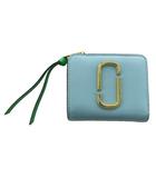 マークジェイコブス MARC JACOBS ザ スナップショット ミニ コンパクト ウォレット 2つ折り財布 ライトブルー ゴールドカラー /SS ■OS ■GY18
