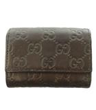 グッチ GUCCI 小銭入れ コインケース コンパクトウォレット 財布 グッチシマ インターロッキング レザー 茶 ブラウン /SS ■OS ■OH ■GY18