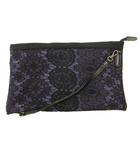 アナスイ ANNA SUI タグ付き サコッシュ クラッチバッグ ショルダー 肩掛け パープル ブラック レース 合成皮革 フェイクレザー 薄マチ /SD ■GY18