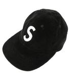 シュプリーム SUPREME コーデュロイ S Logo 6-Panel キャップ 浅め コーデュロイ ロゴ 黒 ブラック /MG ■GY18