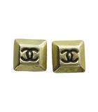 シャネル CHANEL ヴィンテージ イヤリング アクセサリー 両耳用 クリップ式 ココマーク ロゴ スクエア ゴールドカラー 金色 ■GY18 /MQ ■OH