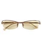 アレキサンダーマックイーン ALEXANDER MCQUEEN 眼鏡 カラーレンズ スクエア型 ハーフリム 度入り 54□16-135 ピンクレッド ベージュ /SS ■OS ■GY