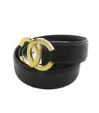 シャネル CHANEL ベルト ココマーク ゴールド金具 レザー 75/30 黒 ブラック ■GY18 /MQ ■OH