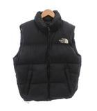 ザノースフェイス THE NORTH FACE ダウンベスト ジップアップ ロゴ刺繍 L 黒 ブラック ND92232 /FF ■GY18