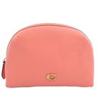 コーチ COACH C3489 ジュリエンヌ コスメティック ケース 17 ポーチ ロゴ金具 クロスグレイン レザー ピンク /GV ■GY18