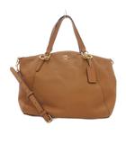 コーチ COACH ショルダーバッグ ハンドバッグ 2way 茶 ブラウン クロスグレインレザー ロゴ キャメル F28993 /SJ ■GY18