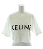 セリーヌ CELINE Tシャツ カットソー 半袖 クロップド ショート丈 ロゴ S 白 ホワイト 2X761671Q 01EA /MW ■GY18