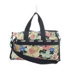 レスポートサック LesportSAC 2WAY ボストンバッグ ショルダーバッグ 花柄 ベージュ 紺 ネイビー マルチカラー /MI ■GY17