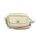 コーチ COACH ショルダーバッグ スクエア型 レザー 白 ホワイト 茶 ブラウン C0695 /MI ■GY18