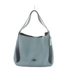 コーチ COACH ハドリー ホーボー トートバッグ レザー 水色 ライトブルー 紺 ネイビー 76088 /MI ■GY18