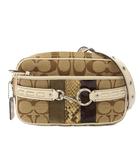 コーチ COACH ウエトバッグ ボディバッグ ウエストポーチ パイソンレザー シグネチャー ベージュ /TK