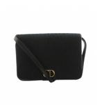 クリスチャンディオール Christian Dior ショルダーバッグ 斜めがけ ロゴ ゴールド金具 トロッター柄 黒 ブラック ■GY18 /MQ ■OH