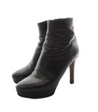 ジミーチュウ JIMMY CHOO ショートブーツ レザー プラットフォーム 38.5 黒 ブラック /KU ■GY18