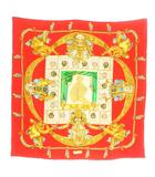 エルメス HERMES HOMMAGE A CHARLES GARNIER ARCHITECTE DE L'OPERA DE PARIS シャルル・ガルニエへの賛辞 スカーフ 赤 レッド カレ90 /SR ■OH