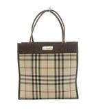 バーバリー BURBERRY ノバチェック柄トートバッグ ハンド キャンバス レザー マルチカラー 茶 ブラウン グレー /SS ■OS ■GY11